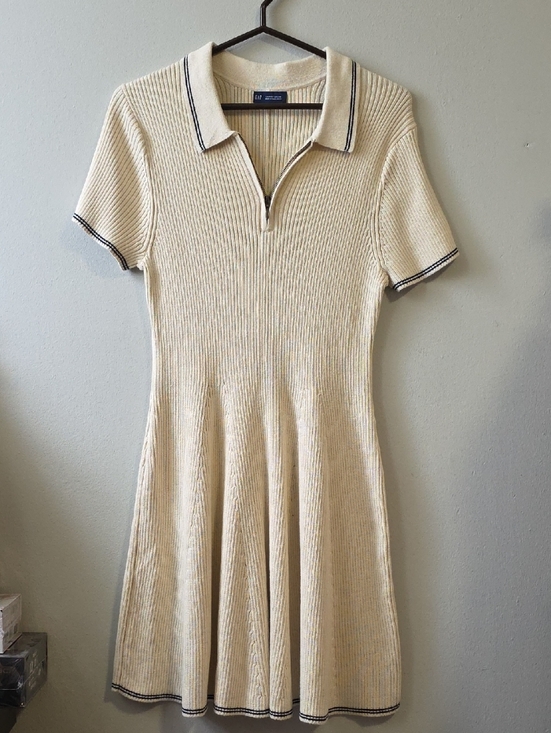 GAP Dresses & Skirts - GAP old Money Classic Cream Ribbed Polo Mini Dress with Black Trim RSP $80
